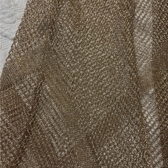 Rose gold Sheer Metallic Knit Cover-Up - Picture 3 of 7
